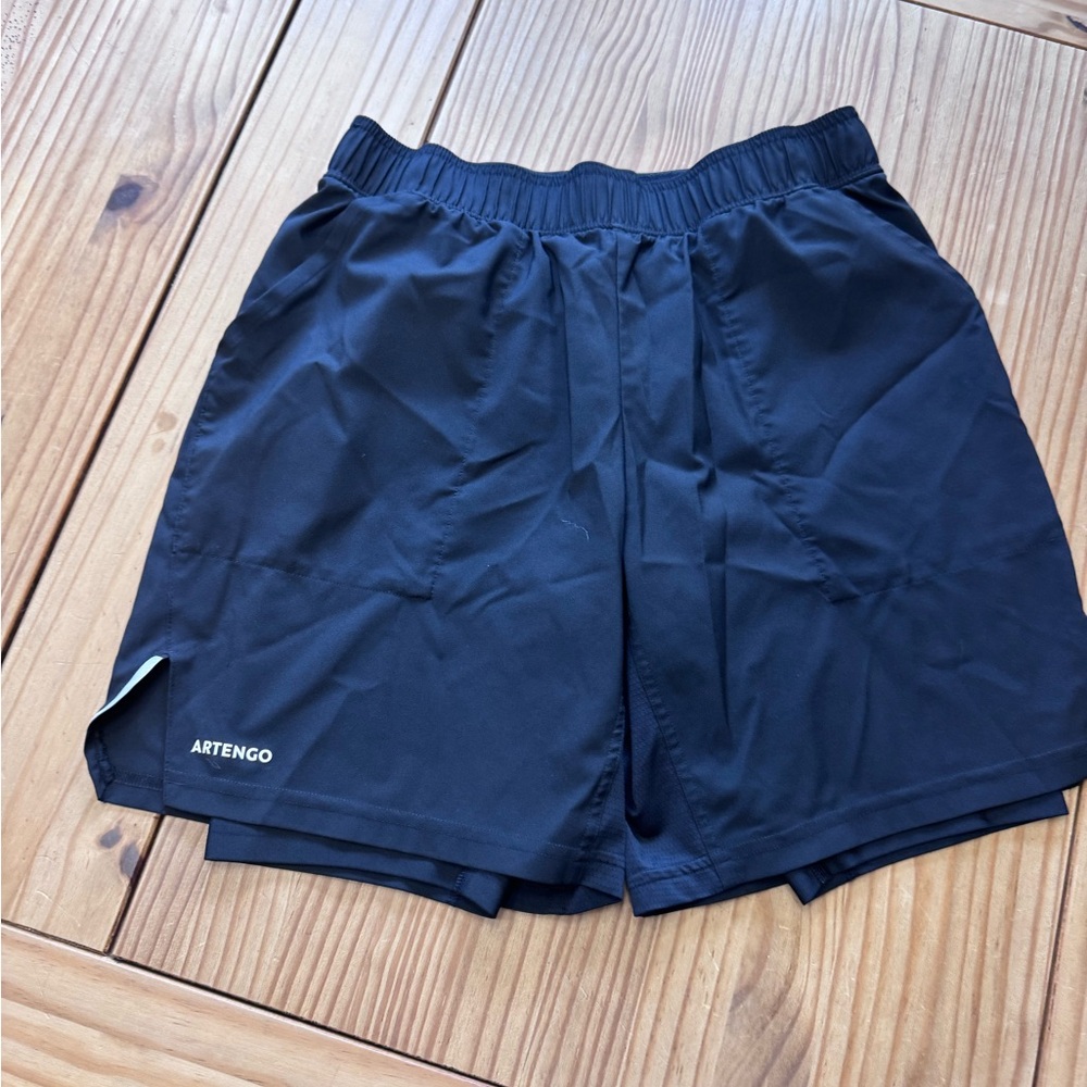 Men's Black tennis Athletic Shorts with termic underwear